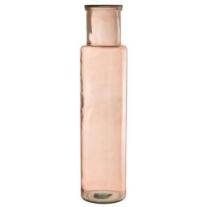 VASE CYLINDER GLASS LIGHT PINK LARGE