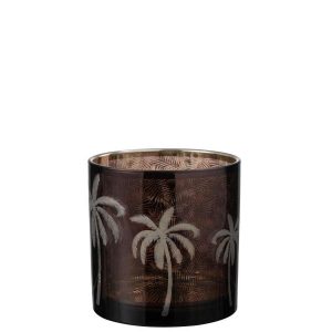 HURRICANE PALM TREE GLASS BROWN LARGE