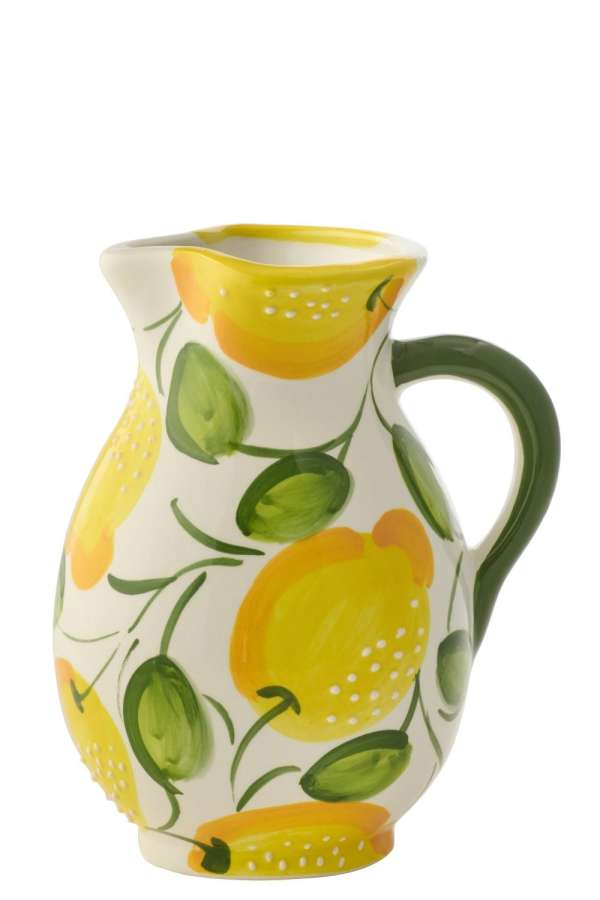 PITCHER LEMON CERAMIC YELLOW/GREEN