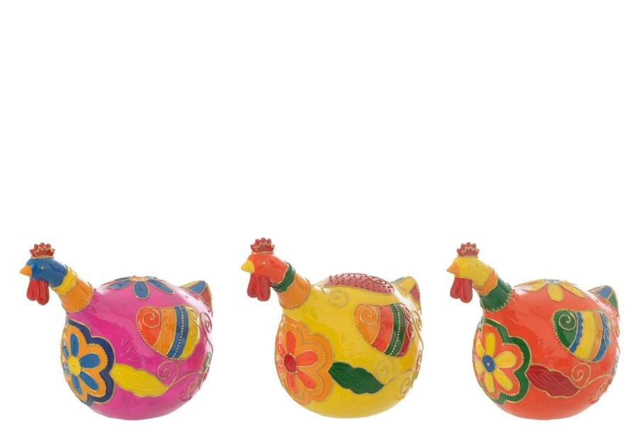 CHICKEN FLOWERS RESIN MIX LARGE ASSORTMENT OF 3
