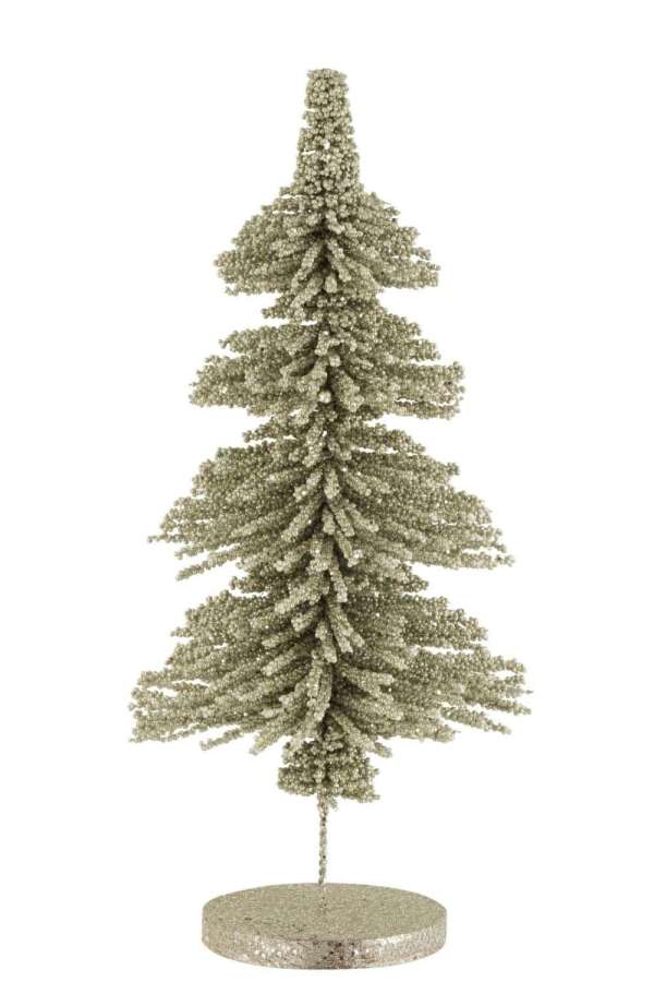 CHRISTMAS TREE DECO PLASTIC DOTS GLITTER LIGHT GREEN LARGE