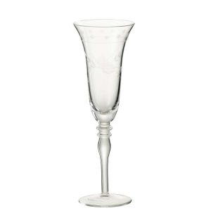 CHAMPAGNE GLASS ENGRAVED GLASS TRANSPARENT
