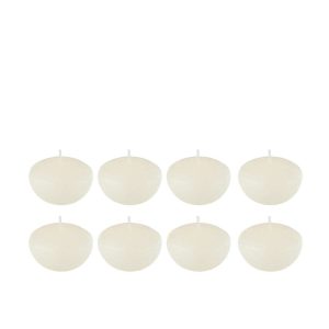 BOX 8 FLOATING CANDLE WHITE SMALL-4H