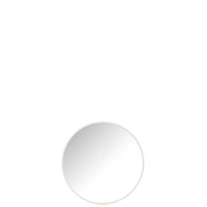 MIRROR ROUND GLASS/METAL WHITE SMALL