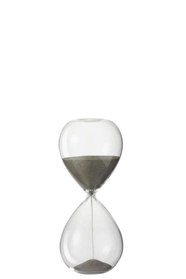 HOURGLASS DECO GLASS/SAND GREY SMALL