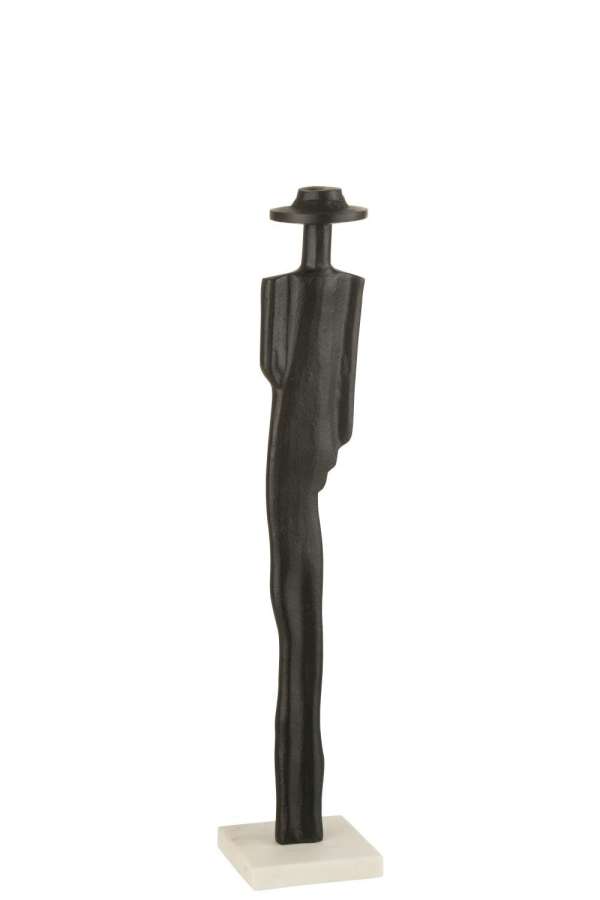 FIGURE PERSON ALUMINIUM/MARBLE BLACK/WHITE SMALL