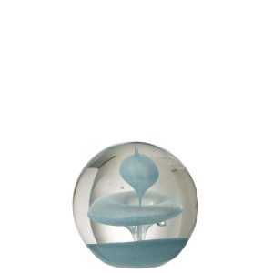 PAPERWEIGHT BUBBLE GLASS LIGHT BLUE LARGE