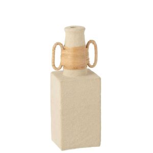 VASE CELINE RINGS OVAL CEMENT SAND NATURAL