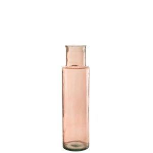 VASE CYLINDER GLASS LIGHT PINK MEDIUM