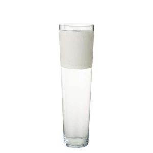 VASE DELPH GLASS TRANSPARENT/WHITE LARGE