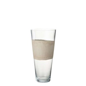 VASE DELPH GLASS TRANSPARENT/BEIGE MEDIUM