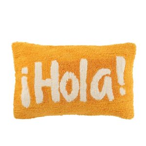 CUSHION HOLA TUFTED COTTON ORANGE/WHITE