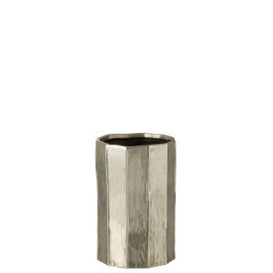 FLOWER POT ARY CLAY SILVER LARGE