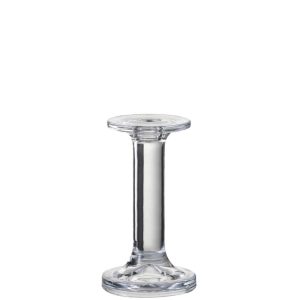 CANDLESTICK SMOOTH GLASS TRANSPARENT SMALL