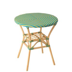 DINING TABLE GEO RATTAN YELLOW/AZURE BLUE