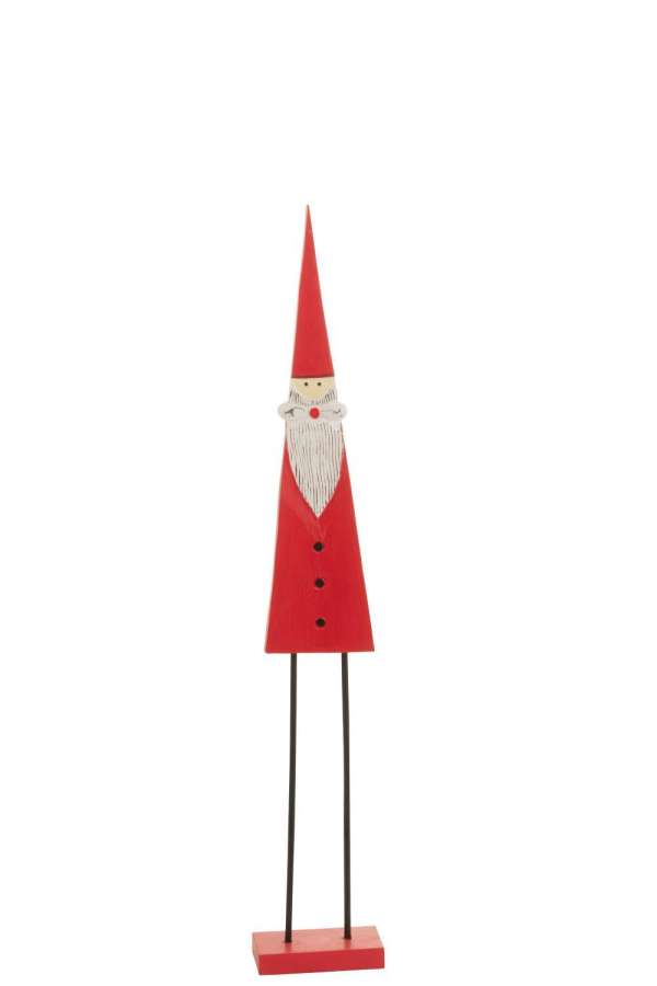 SANTA ON FOOT WOOD RED MEDIUM