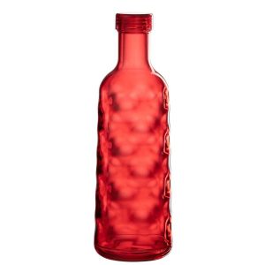 BOTTLE HAMMERED IN GIFTBOX PLASTIC RED