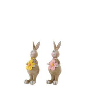 RABBIT FLOWER POLYRESIN MULTI SMALL ASSORTMENT OF 2