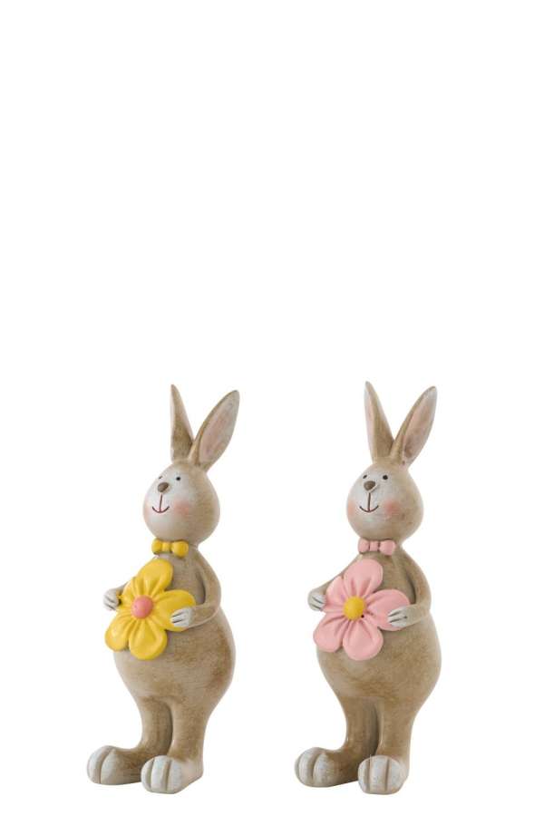 RABBIT FLOWER POLYRESIN MULTI SMALL ASSORTMENT OF 2
