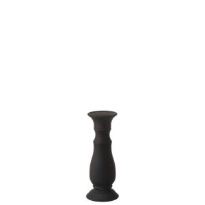 CANDLEHOLDER GLASS MATTE BLACK SMALL
