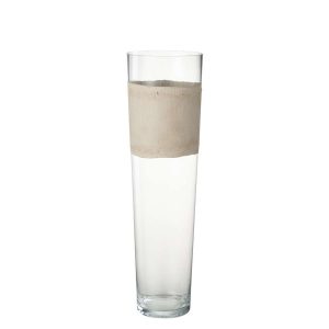 VASE DELPH GLASS TRANSPARENT/BEIGE LARGE