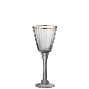DRINKING GLASS WHI WINE RIM GLASS TRANSPARENT/GOLD