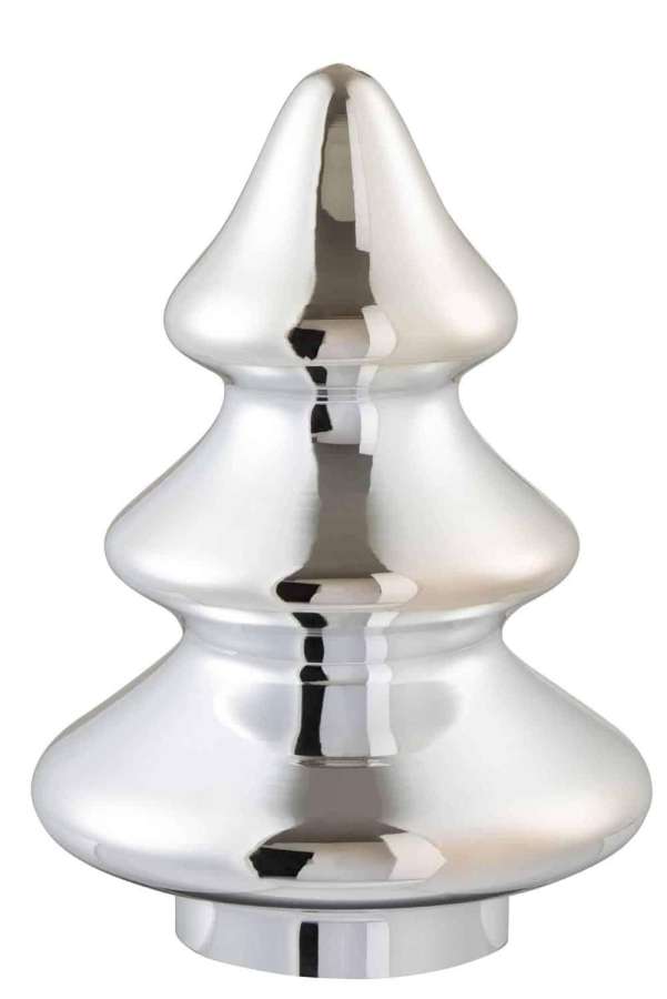 CHRISTMAS TREE DECO GLASS SILVER LARGE