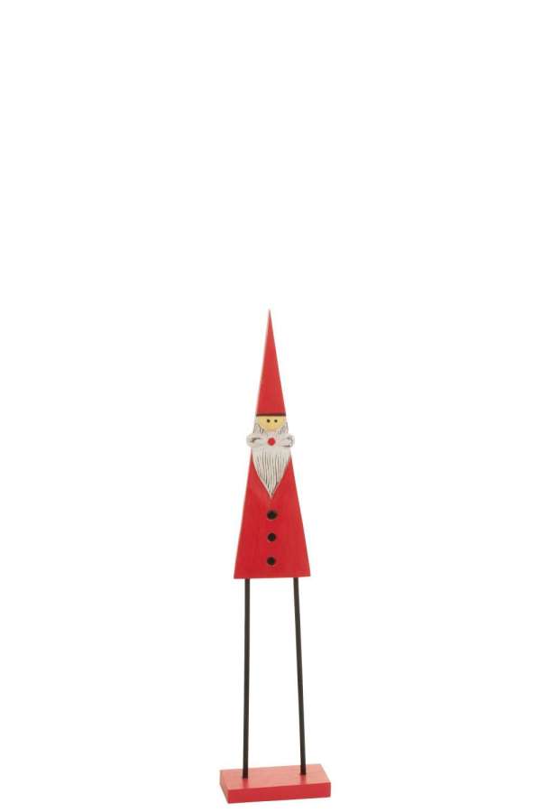 SANTA ON FOOT WOOD RED SMALL