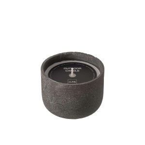 OUTDOOR CANDLE 31H ROUND PARAFFIN DARK GREY MEDIUM