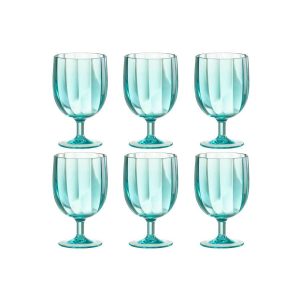 BOX OF 6 PIECES WINE GLASS PLASTIC BLUE