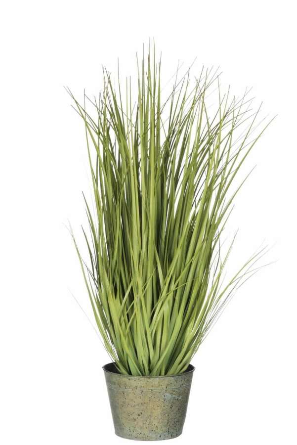 GRASSES WILD IN POT METAL GREEN PLASTIC GREEN LARGE