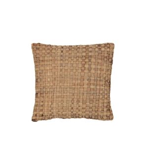 CUSHION SQUARE 1 SIDE REED/TEXTILE NATURAL SMALL