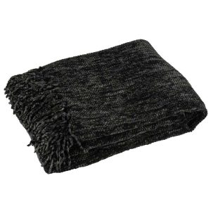 BLANKET CHENILLE POLYESTER BLACK