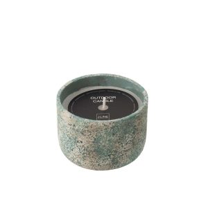 OUTDOOR CANDLE 31H ROUND PARAFFIN TURQUOISE MEDIUM