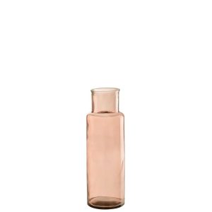 VASE CYLINDER GLASS LIGHT PINK SMALL