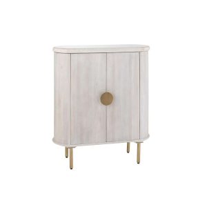 CABINET MARBLE TOP WOOD OFF-WHITE/GOLD