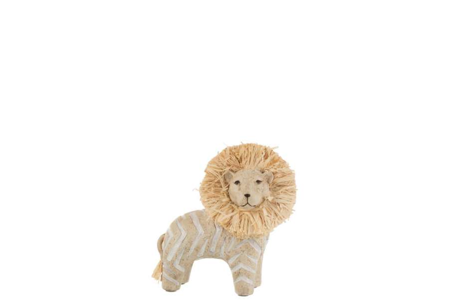 LION POLY/RAFFIA WHITE/NAT SMALL
