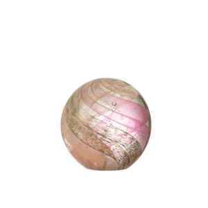 PAPERWEIGHT HURICCANE GLASS GOLD/PINK LARGE