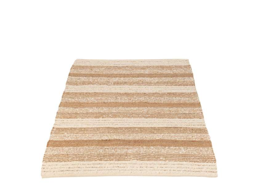 RUG RECTANGLE STRIPES WOOL/JUTE NATURAL/CREAM SMALL