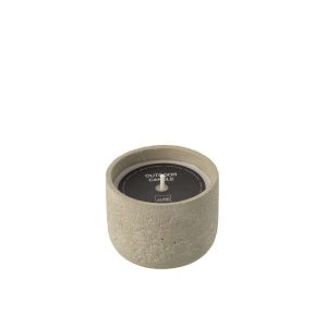 OUTDOOR CANDLE 16H ROUND PARAFFIN LIGHT GREEN SMALL