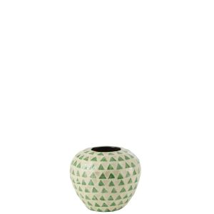 VASE NUYE BALL SHELLS/BAMBOO GREEN