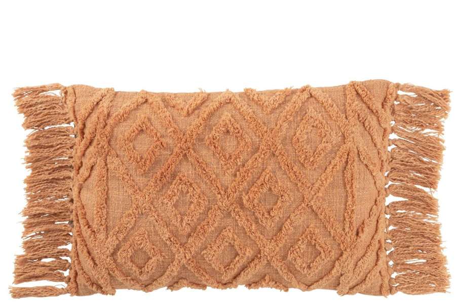 CUSHION TASSEL COTTON CORAL LONG