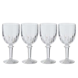 BOX OF 4 WINE GLASS ACRYLIC TRANSPARENT