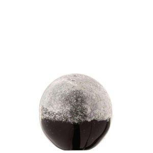 PAPERWEIGHT LAYERS GLASS BLACK/SILVER LARGE