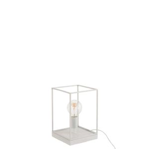 LAMP 1 LAMP RECTANGULAR FRAME METAL WHITE SMALL