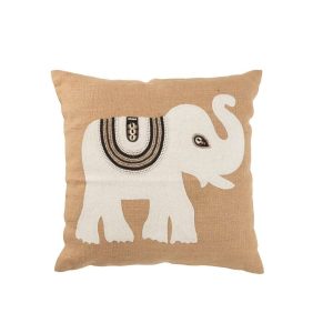 KUSSEN OLIFANT TEXTIEL NATUREL/WIT LARGE