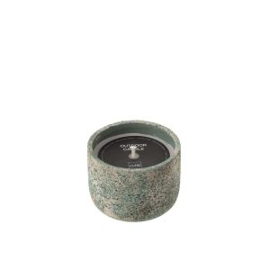 OUTDOOR CANDLE 16H ROUND PARAFFIN TURQUOISE SMALL