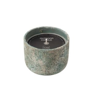 OUTDOOR CANDLE 47H ROUND PARAFFIN TURQUOISE LARGE