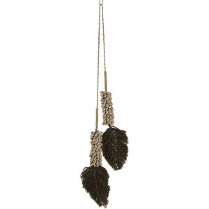 HANGER SHELLS+COTTON ROPE TEXTILE NATURAL/DARK BROWN