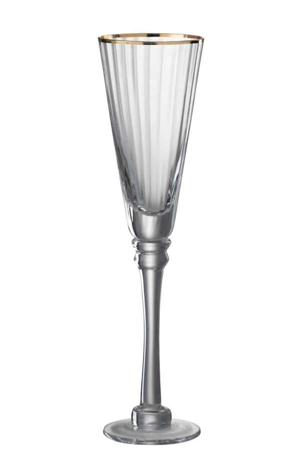 DRINKING GLASS CHAMPAGNE RIM GLASS TRANSPARENT/GOLD